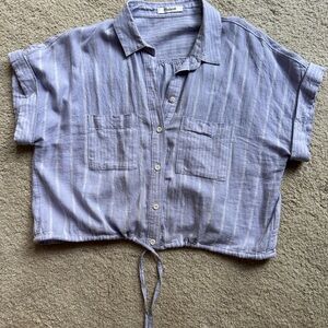 Madewell Lavender Striped Shirt
